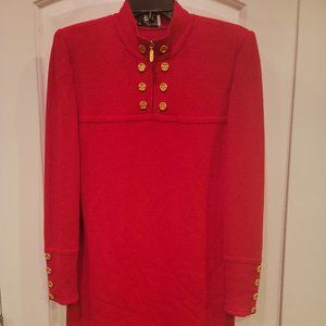 St. John by Marie Gray, red long sleeve dress, size 10.